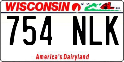 WI license plate 754NLK
