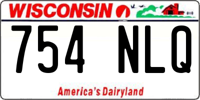 WI license plate 754NLQ