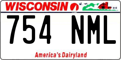 WI license plate 754NML