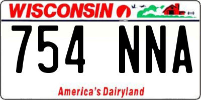 WI license plate 754NNA