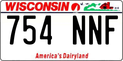 WI license plate 754NNF