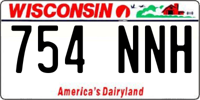WI license plate 754NNH
