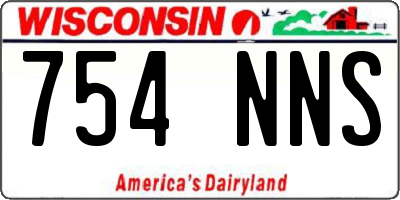 WI license plate 754NNS