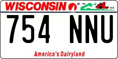 WI license plate 754NNU