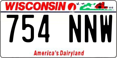 WI license plate 754NNW