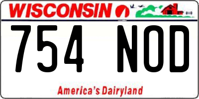 WI license plate 754NOD