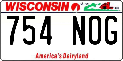 WI license plate 754NOG