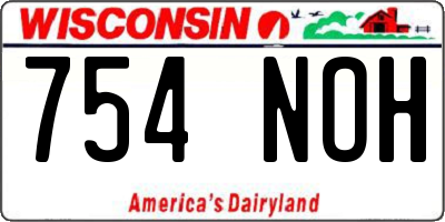 WI license plate 754NOH