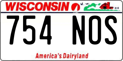WI license plate 754NOS