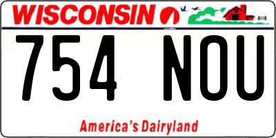 WI license plate 754NOU
