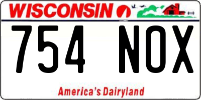 WI license plate 754NOX
