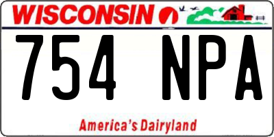 WI license plate 754NPA