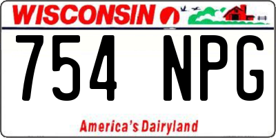WI license plate 754NPG