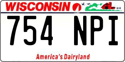 WI license plate 754NPI