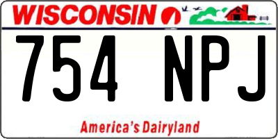 WI license plate 754NPJ