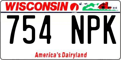 WI license plate 754NPK