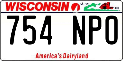 WI license plate 754NPO