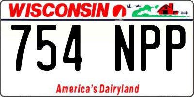 WI license plate 754NPP