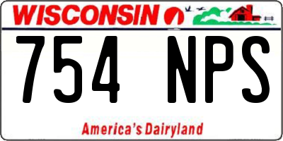 WI license plate 754NPS