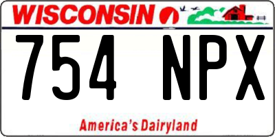 WI license plate 754NPX