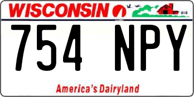 WI license plate 754NPY