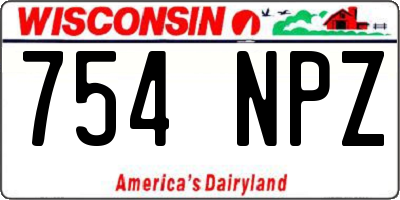 WI license plate 754NPZ