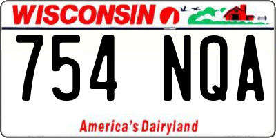 WI license plate 754NQA