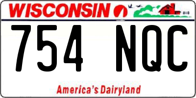 WI license plate 754NQC