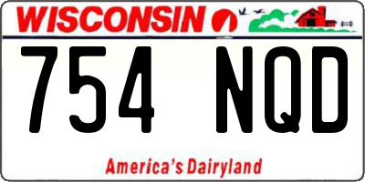 WI license plate 754NQD