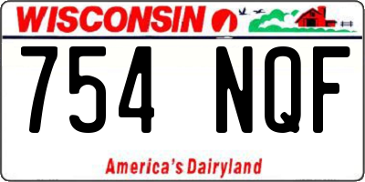 WI license plate 754NQF