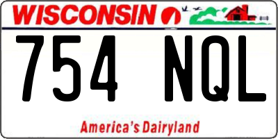 WI license plate 754NQL
