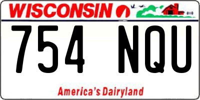 WI license plate 754NQU