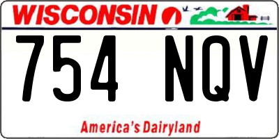 WI license plate 754NQV