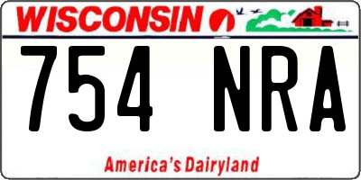 WI license plate 754NRA