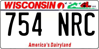 WI license plate 754NRC