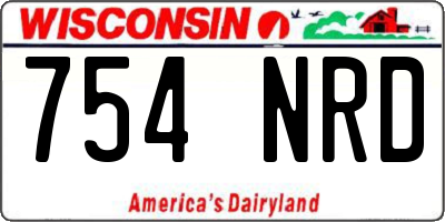 WI license plate 754NRD