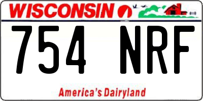 WI license plate 754NRF