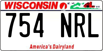WI license plate 754NRL