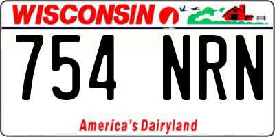 WI license plate 754NRN