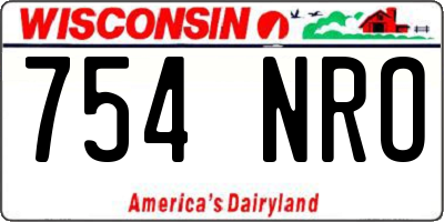 WI license plate 754NRO