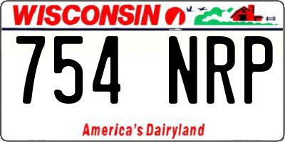 WI license plate 754NRP