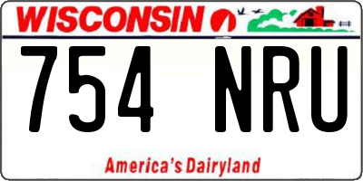 WI license plate 754NRU