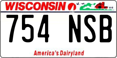 WI license plate 754NSB