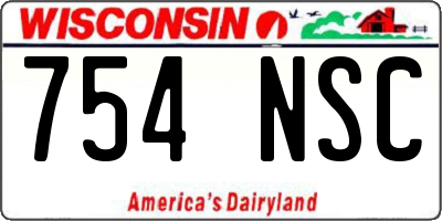 WI license plate 754NSC