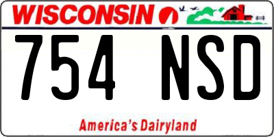 WI license plate 754NSD