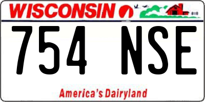 WI license plate 754NSE