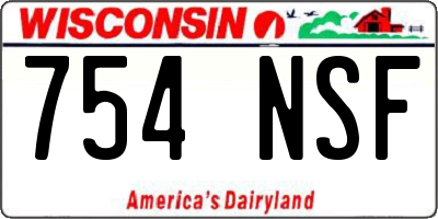 WI license plate 754NSF