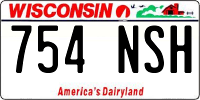 WI license plate 754NSH