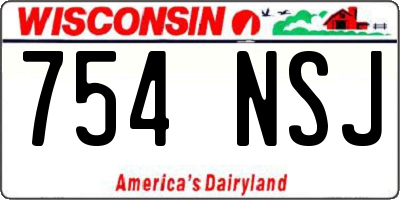 WI license plate 754NSJ