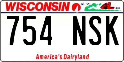 WI license plate 754NSK
